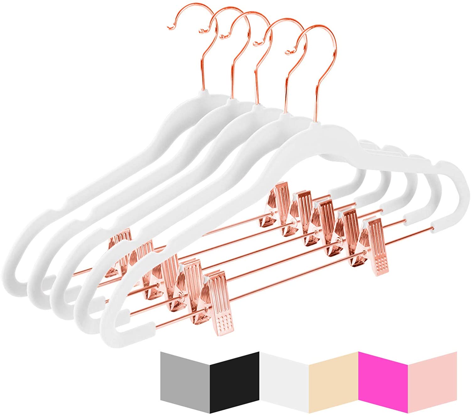 Mizgi Premium Velvet Pants Hangers 20 Count White Hangers