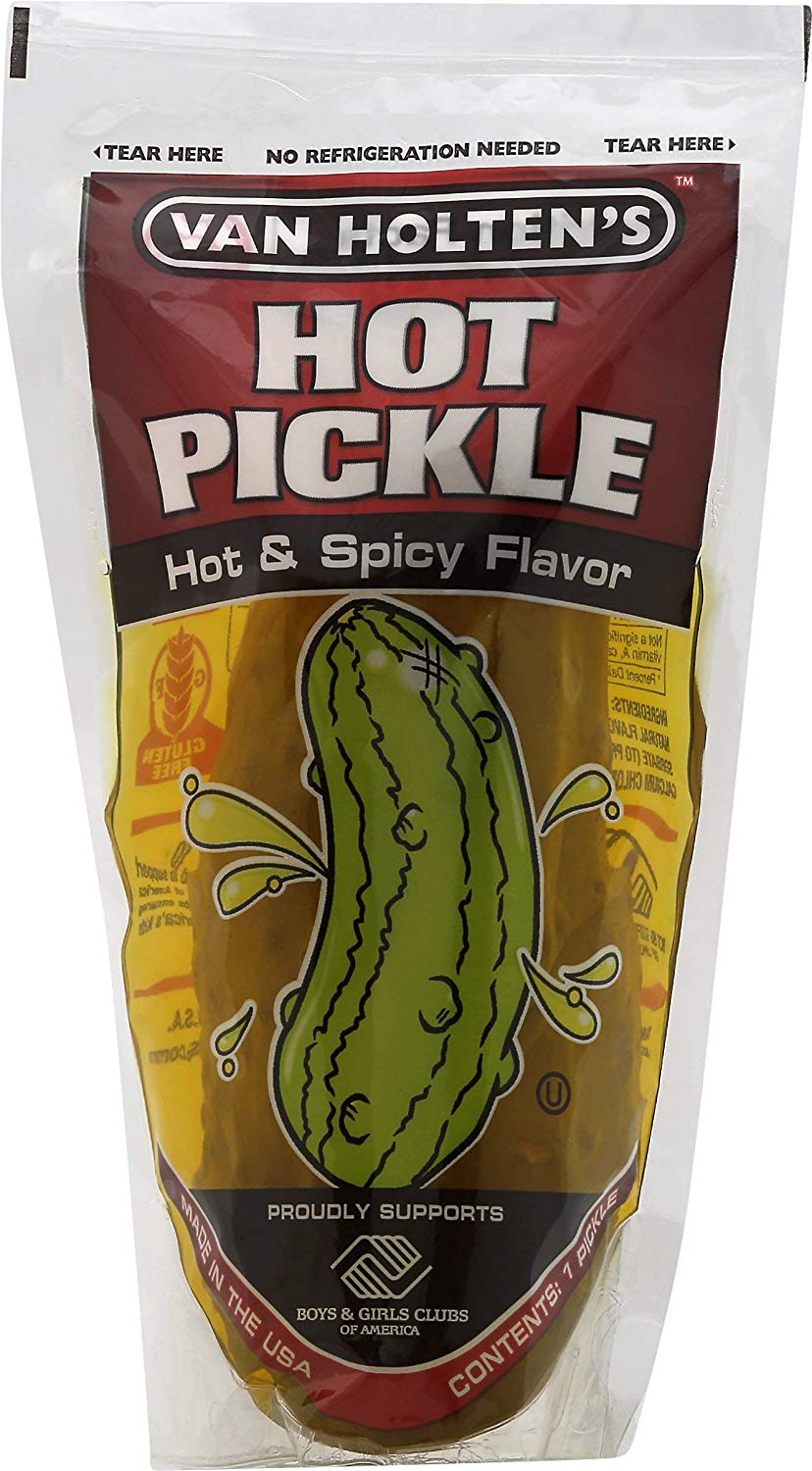 Van Holtens Jumbo Hot Pickles 12 Pack Pickle Snack 6647