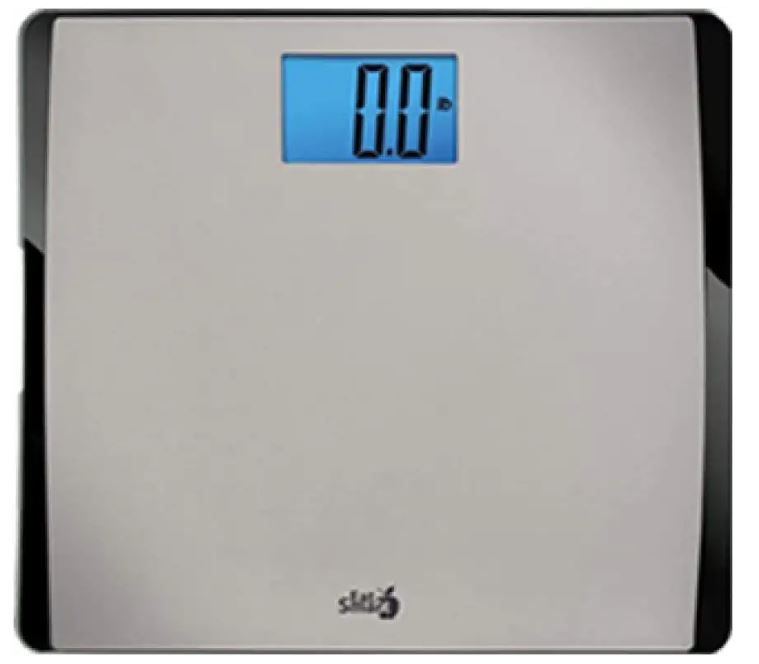 Stainless Steel Digital Body Weight Bathroom Scale, Step-On Technology,  Large Blue LCD Backlight Display,400 Pounds, Body Tape Measure Included 