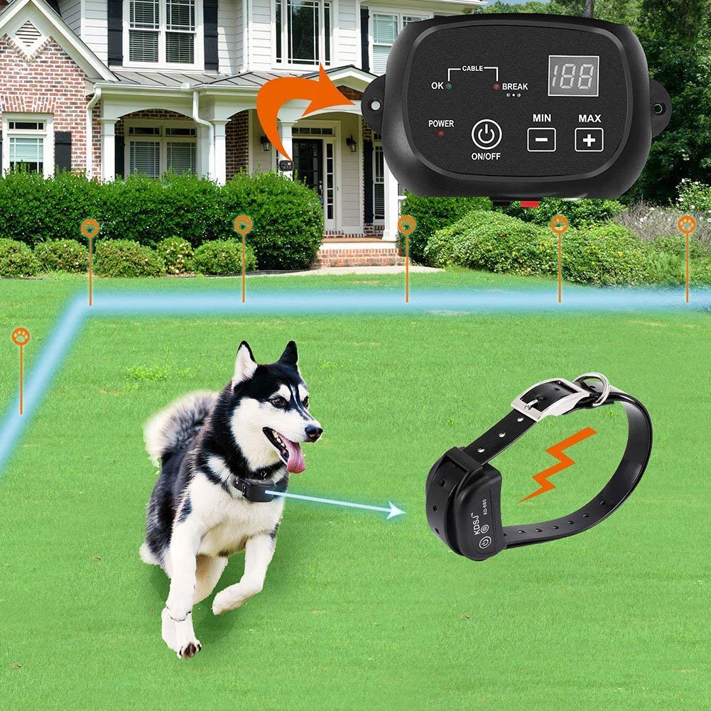 WIEZ GPS Wireless Dog Fence, Electric Dog Fence with GPS, Range 100-3300  ft, Adjustable Warning Strength, Rechargeable, Pet Containment System