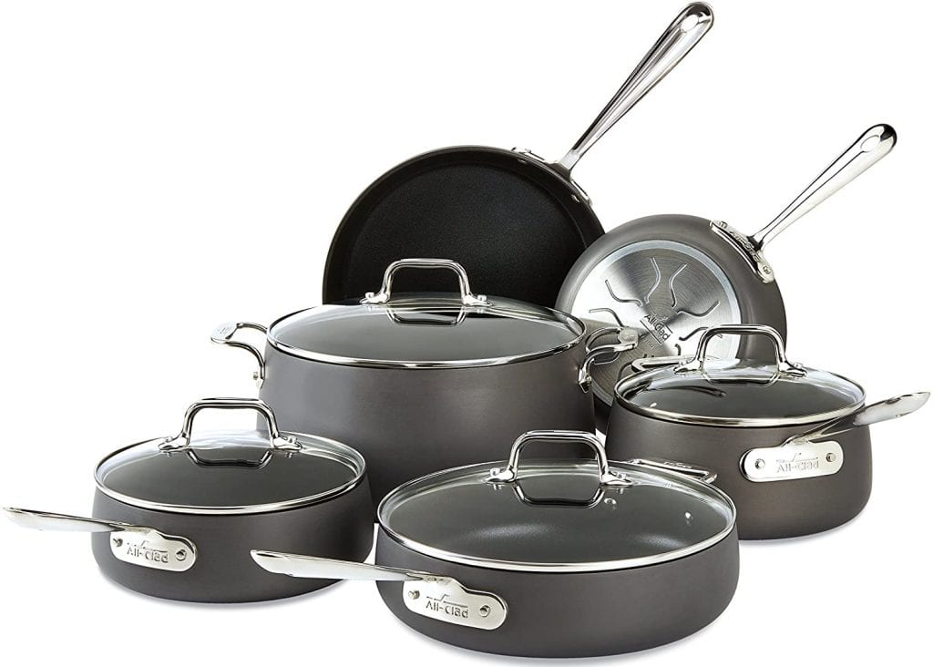 T Fal Hard Anodized Nonstick Cookware Set 17 Piece