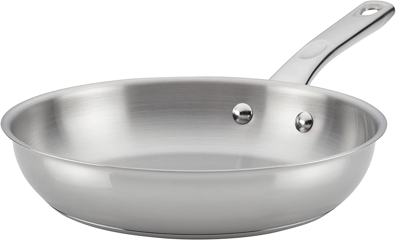Tramontina Fry Pan Stainless Steel Induction-Ready Tri-Ply Clad 12-Inch  w/Helper Handle, 80116/057DS