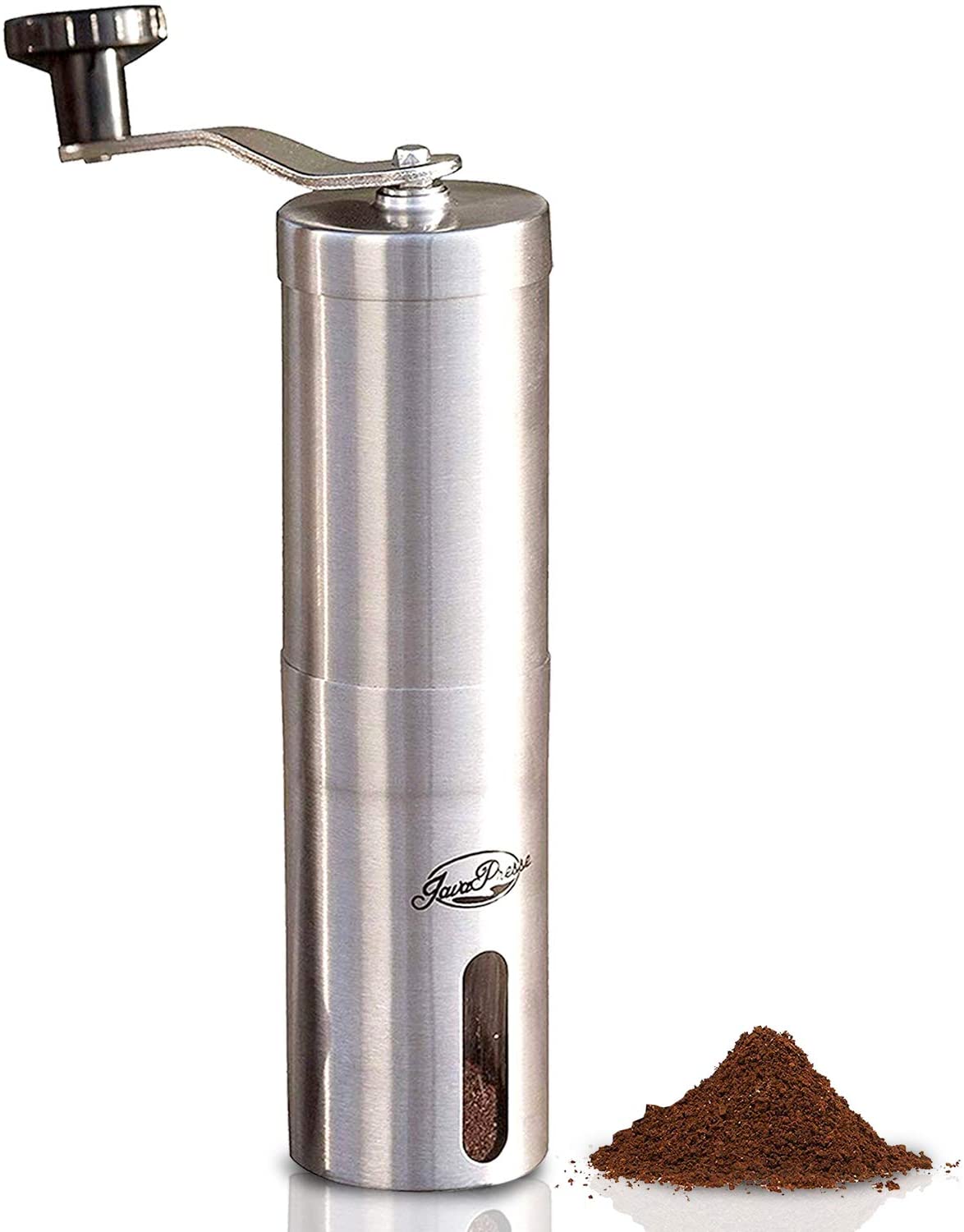 JavaPresse Manual Adjustable Brushed Stainless Steel Burr Grinder