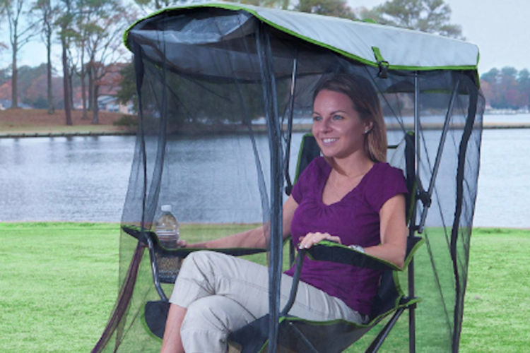 This outdoor chair with netting can protect you from bugs wherever you go