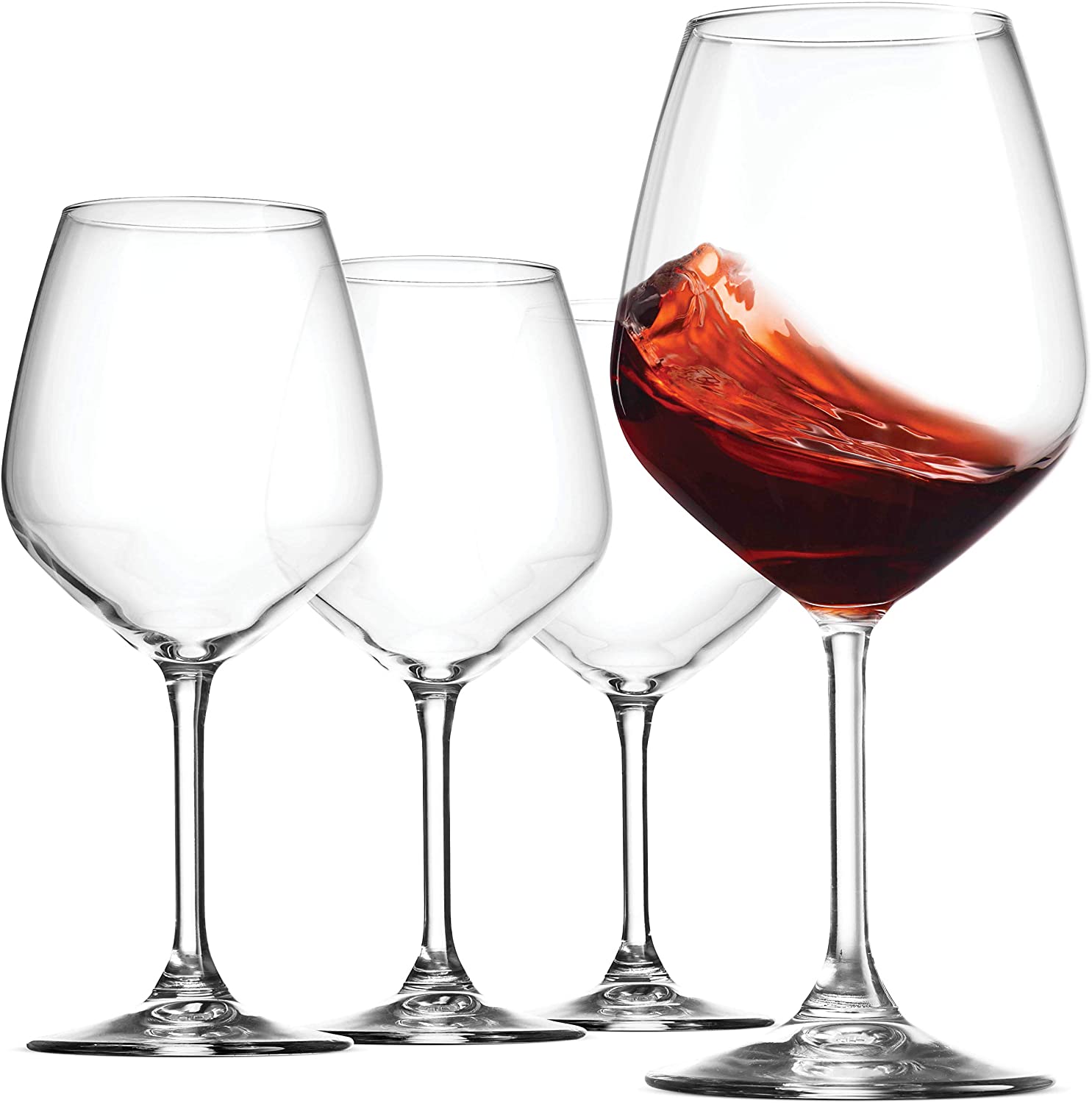 JBHO Reusable Hand-Blown Wine Glasses, Set Of 4
