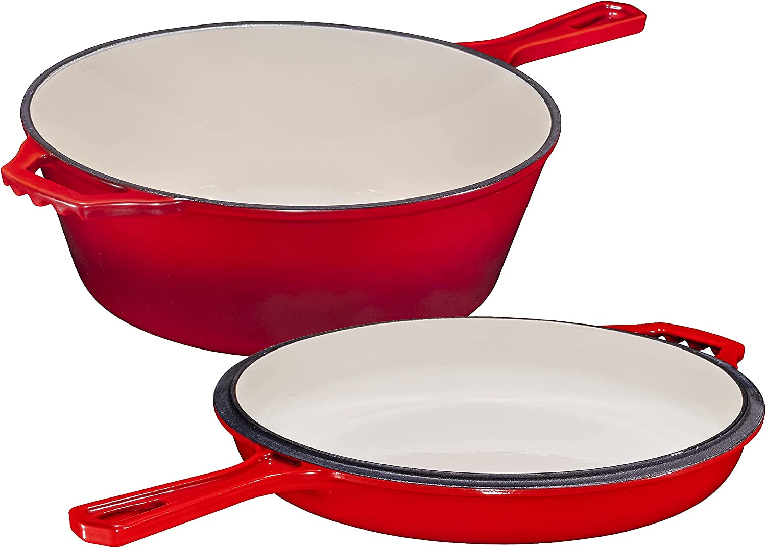 Bruntmor 3 qt. Enameled Cast Iron Balti Dish with Wide Loop Handles Fire  Red, Small SC304-MF - The Home Depot