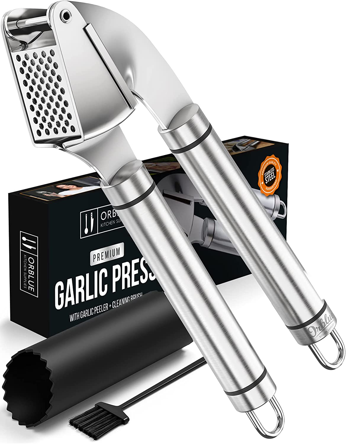 Zulay Stainless Steel Garlic Press Rocker Set - Premium Garlic Mincer
