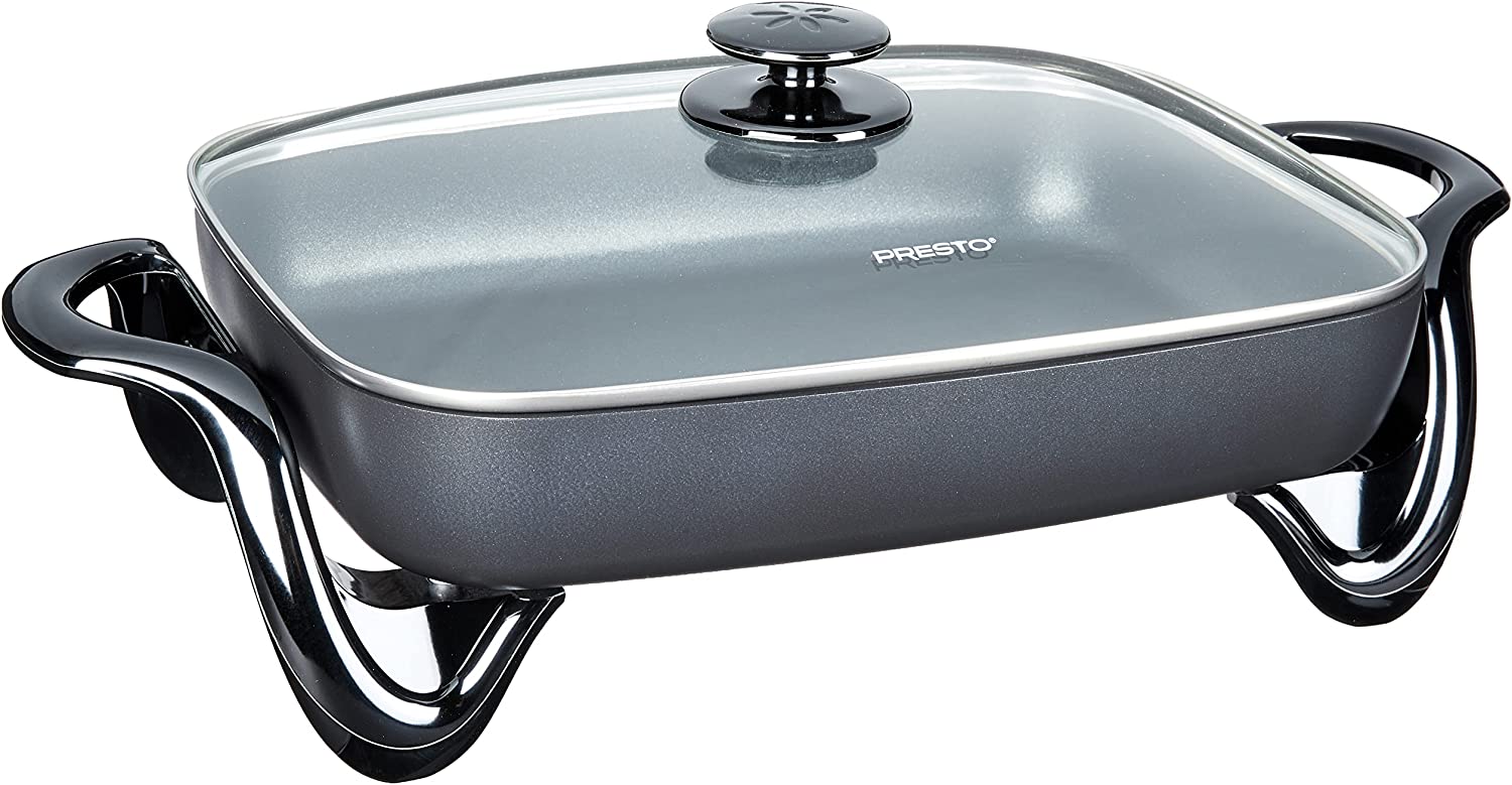 Presto 06626 11 Inch Electric Skillet With Tempered Glass Lid: Electric  Skillets & Electric Woks (075741066264-2)