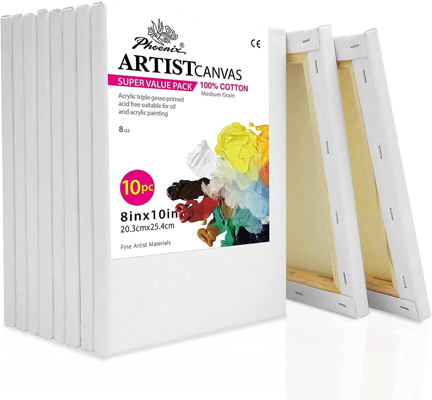 FIXSMITH Painting Canvas Panels - 6 X6 inch Canvas Panel Super Value 12 Pack Canvases,100% Cotton,Square Canvas Board,Mini Canvas,Artist Canvas