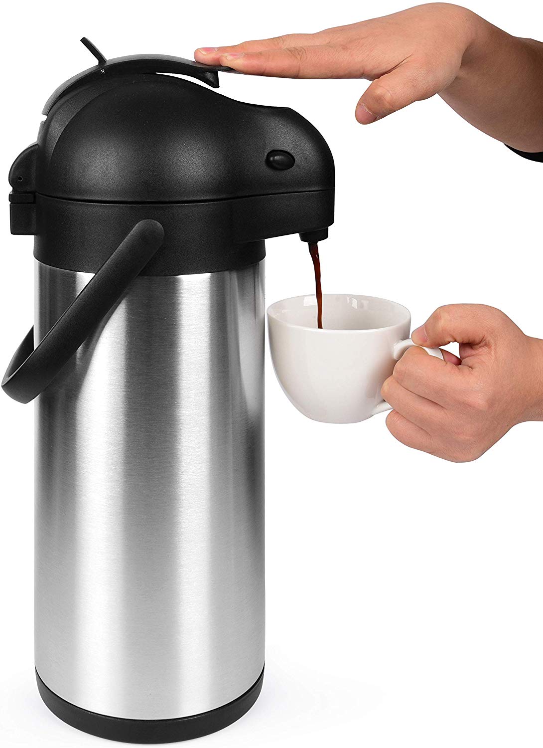  Airpot Coffee Carafe 74oz - 24 Hours Hot Drink Dispenser,  Thermal Coffee Carafe - Insulated Stainless Steel Coffee Carafes for  Keeping Hot - Drink Warmer & Airpot Coffee Dispenser with Pump 