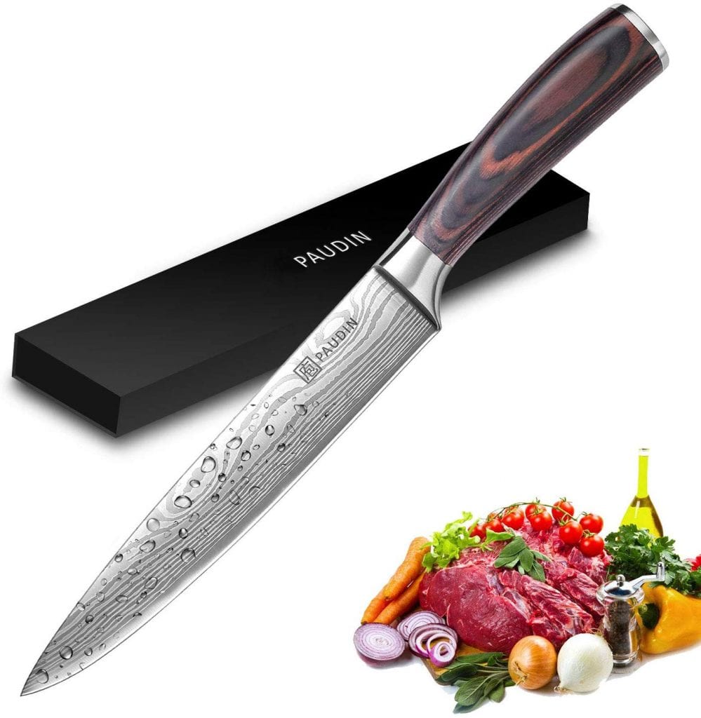 Cutluxe Forged High Carbon German Steel Carving Knife, 12-Inch