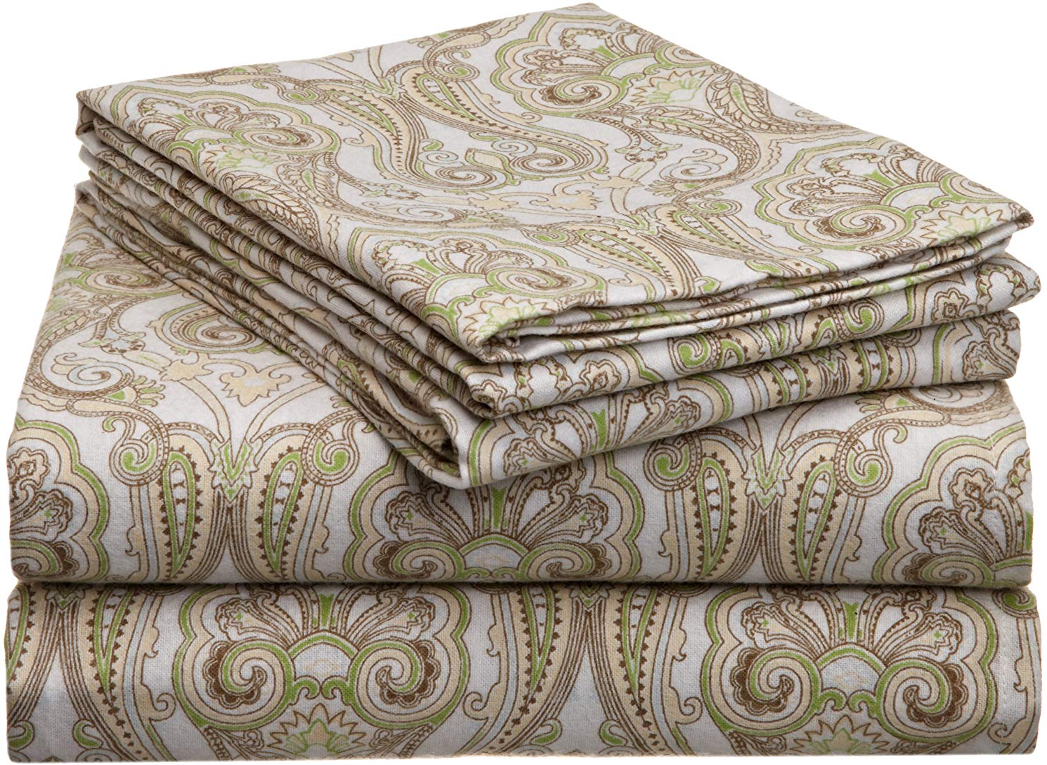 pointehaven-heavy-weight-printed-flannel-sheet-set-queen-paisley-sage ...