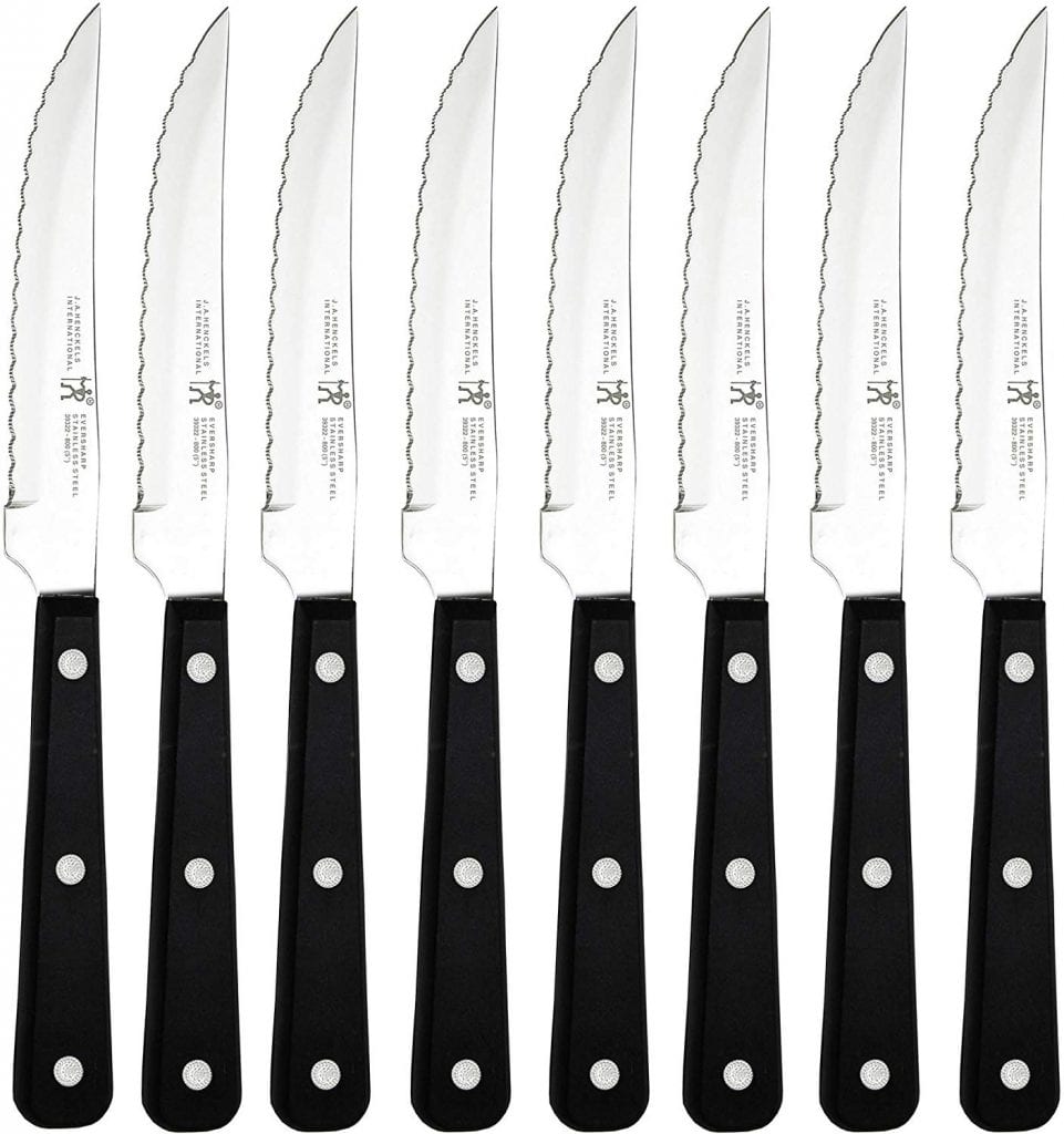 HENCKELS Carbon Serrated Steak Knife Set, 8-Piece