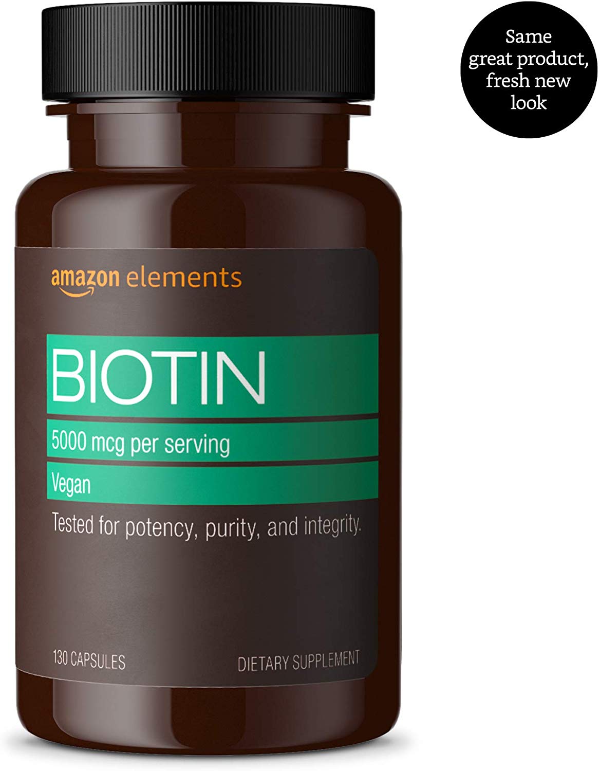 Amazon Elements Vegan Biotin, 5,000 mcg