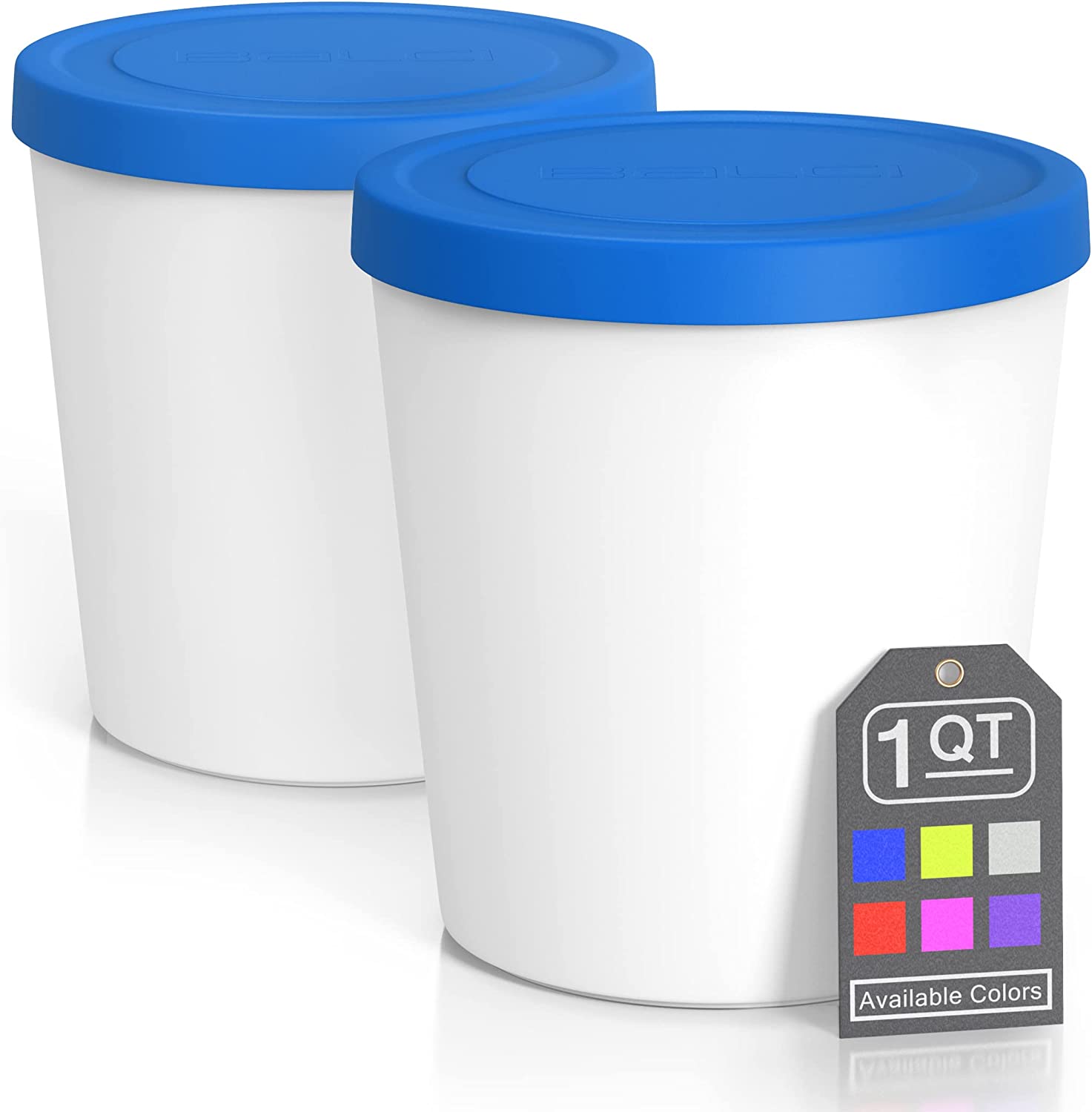 Sumo Ice Cream Containers for Homemade Ice Cream - 15 Quart, Reusable Freezer Storage (2 Containers, Red)