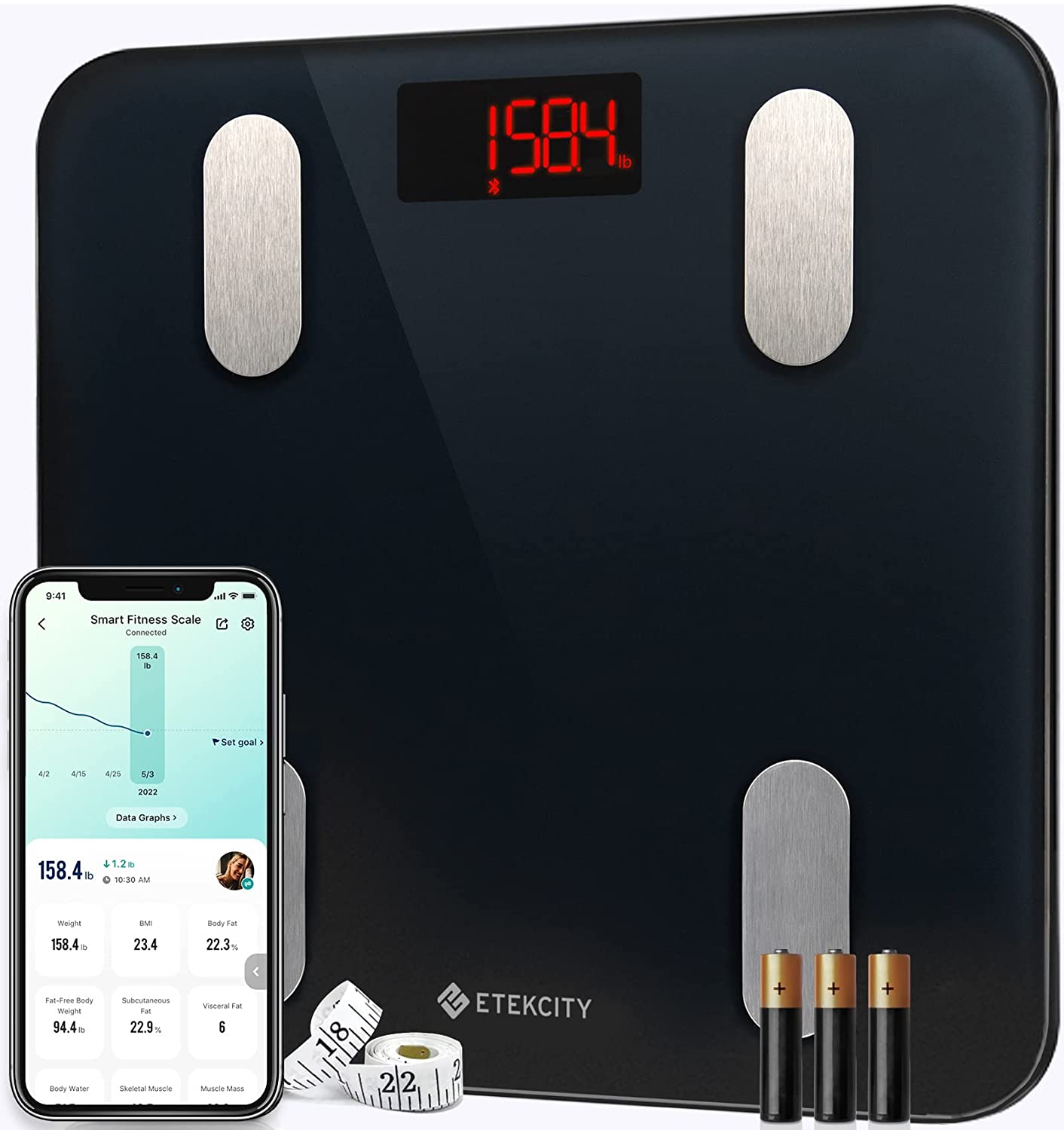  FITINDEX Smart Scale, FSA HSA Eligible Scale for Body Weight, Body  Fat Scale with All-in-one Display, Bathroom Scale, Weight Scale for  BMI/Muscle/Bone Mass, Body Composition Scale, High Accuracy : Health 