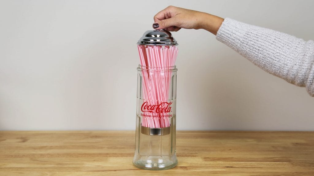 Glass Straw Dispenser  Vintage Straw Dispenser for Ice Cream Shop or  Restaurant