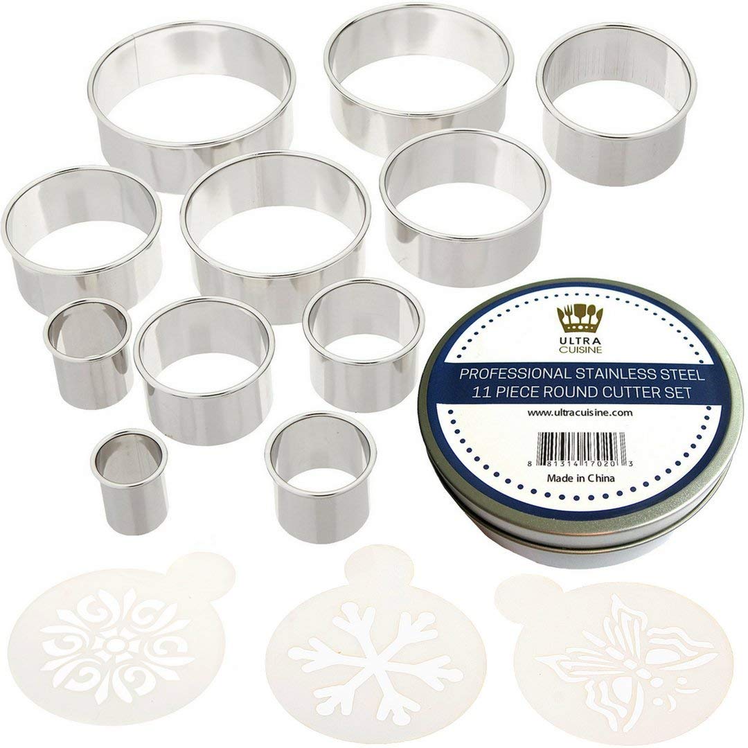 K&S Artisan Pastry Cutter Set Professional QUALITY Dough Blender + 5 Round Biscuit  Cutter set with