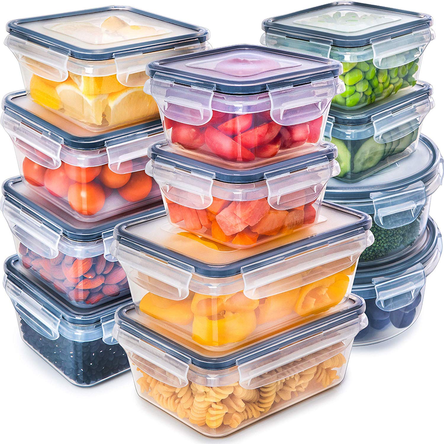 DuraHome Food Storage Containers with Lids 8oz, 16oz, 32oz Freezer Deli  Cups Combo Pack, 44 Sets BPA-Free Leakproof Round Clear Takeout Container  Meal