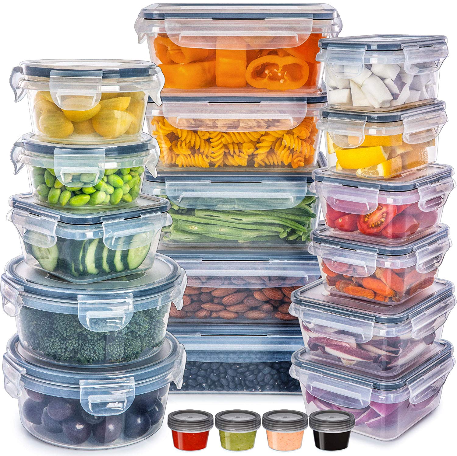 fullstar 50-piece Food storage Containers Set with Lids, Plastic Leak-Proof  BPA-Free Containers for Kitchen Organization, Meal Prep, Lunch Containers  (Includes …