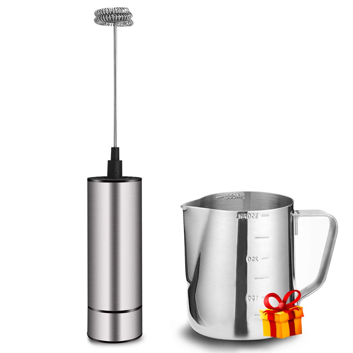 Electric Milk Frother, FENNICA 4-in-1 Stainless Steel