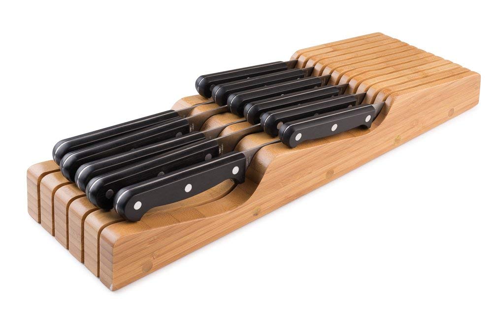 Signature Living 16-Slot Bamboo Drawer Knife Block