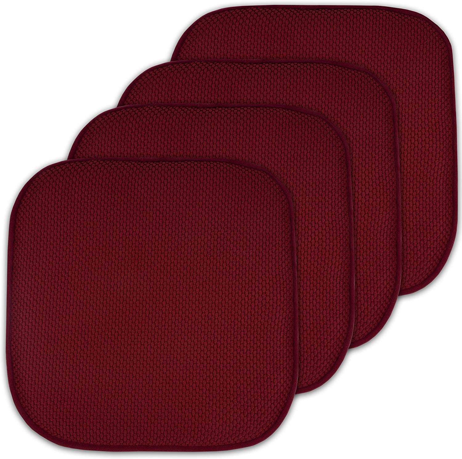 Gorilla Grip Extra Thick Tufted Chair Pad Memory Foam Cushions, Pack of 4 Comfortable Seat Cushion, Durable Slip Resistant, Dini