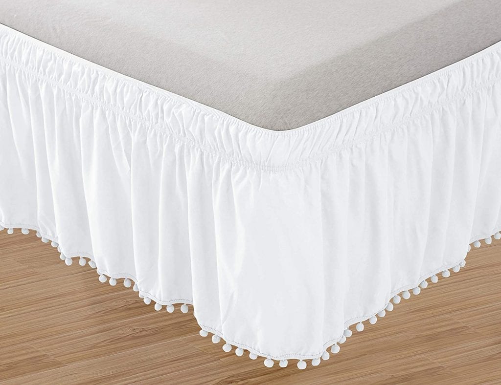 Biscaynebay Adjustable Elastic Wrap Bed Skirt