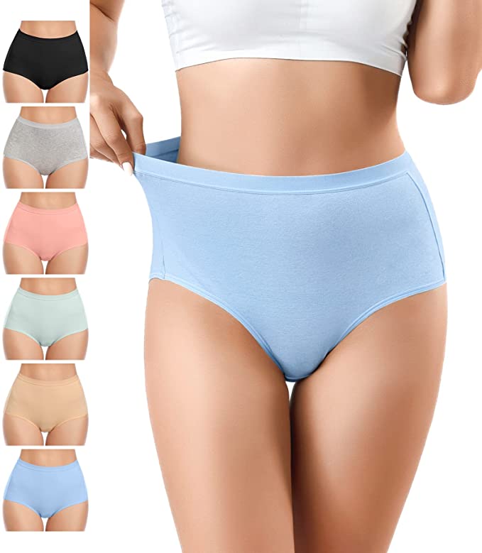 FallSweet No Show Underwear for Women Seamless High Cut Briefs Mid-waist  Soft No Panty Lines,Pack of 5 
