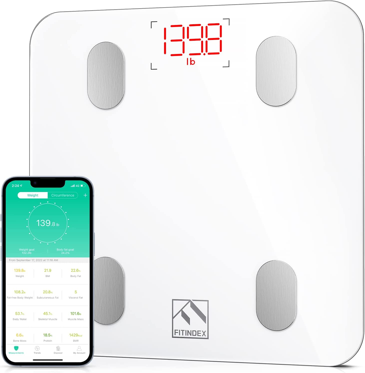  Scale for Body Weight, Bveiugn Digital Bathroom Smart
