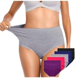 LELINTA Women's Soft Stretch Panties High Waist Underwear Cotton Briefs Tummy  Control Underwear 