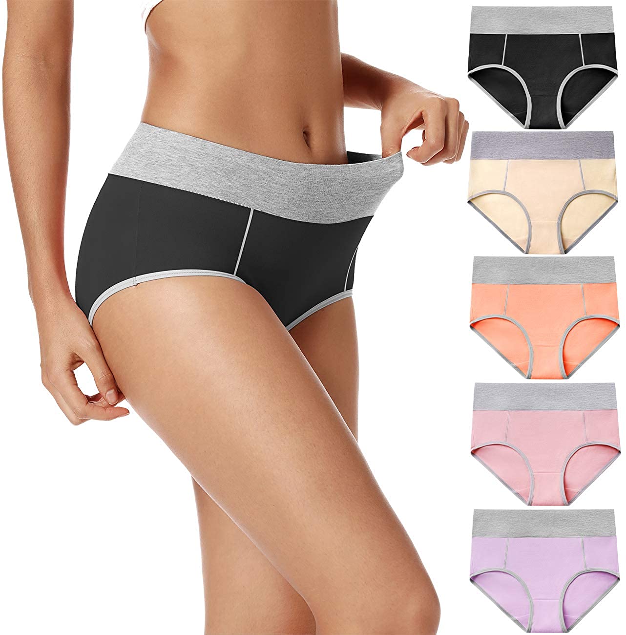 UMMISS Soft Cotton Underwear for Women,Solid Breathable Briefs Hipster Panties  Underwear for Female Lady : : Clothing, Shoes & Accessories