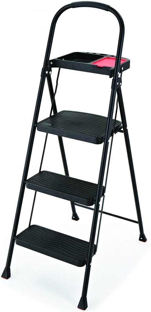 Rubbermaid RMS-3T Easy Store Steel Step Ladder, 3-Step