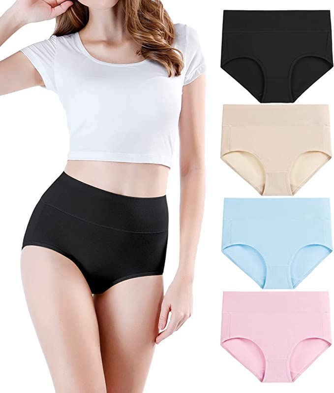 Annenmy Women's High Waist Cotton Underwear Soft Brief Panties Regular and  Plus Size, Multicolor, Small : : Clothing, Shoes & Accessories