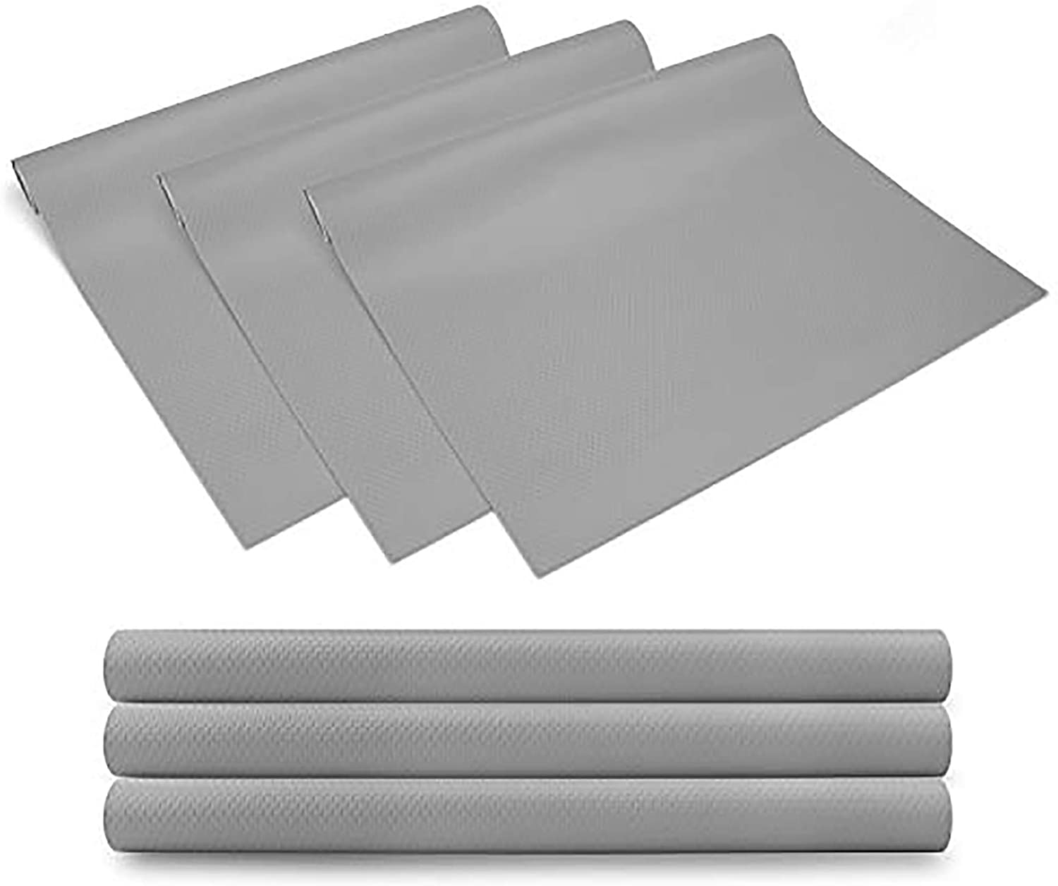 HOMEMA 3 Rolls Shelf Liner, Drawer Liner, Cabinet Liner, Non-Adhesive,  Waterproof , Non-Slip EVA Mat Transparent for Fridge Drawers