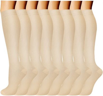 FITRELL Moisture-Wicking Athletic Compression Socks, 3-Pair