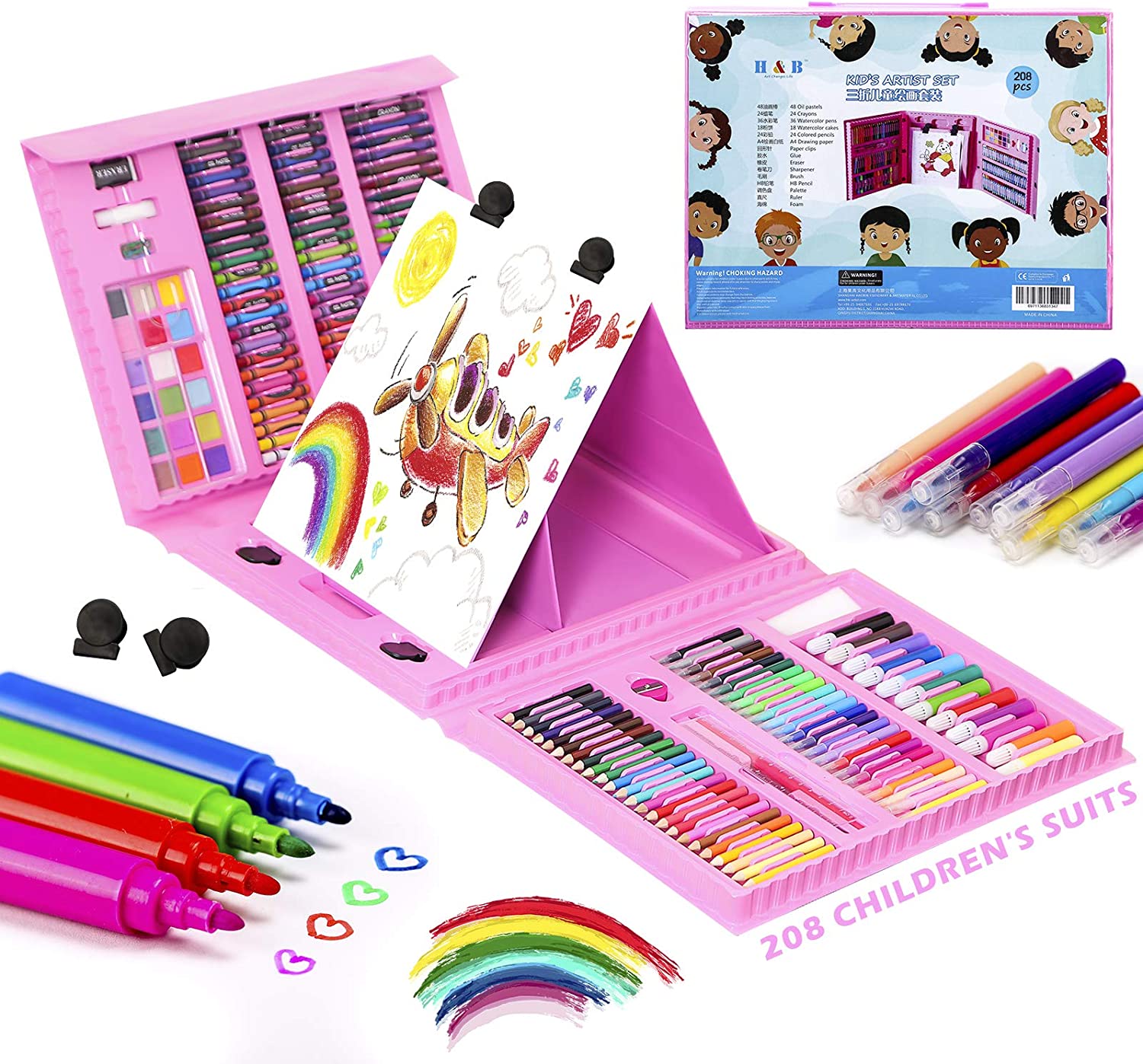Crayola Inspiration Art Case Coloring Set - Pink (140ct), Art Set For Kids,  Kids Drawing Kit, Art Supplies, Gift for Girls & Boys [ Exclusive]