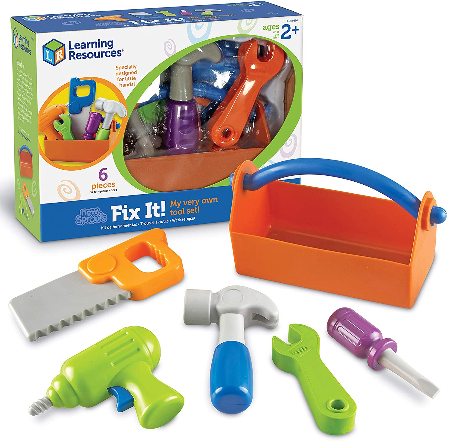 14 Pc. Black & Decker Plastic Toy Tool Box & Tools Pretend Play