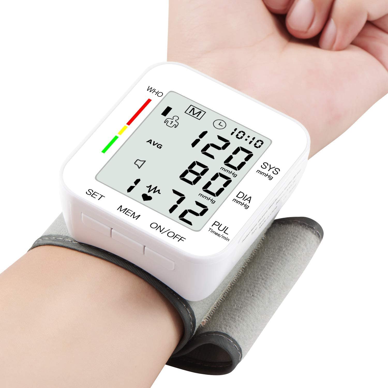 MMIZOO Adjustable Wrist Cuff LCD Display Blood Pressure Monitor