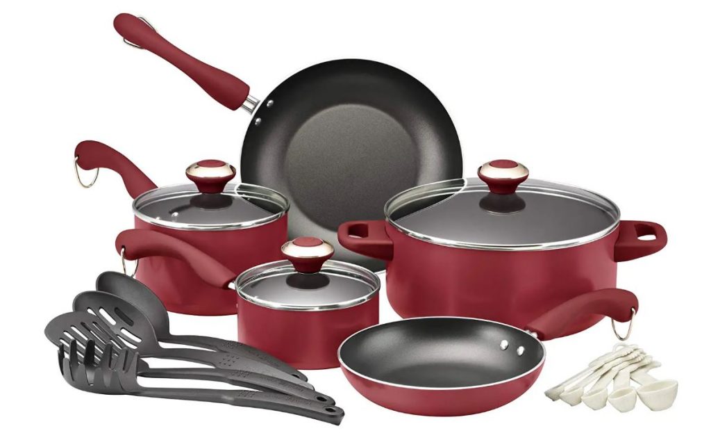 T Fal Hard Anodized Nonstick Cookware Set 17 Piece