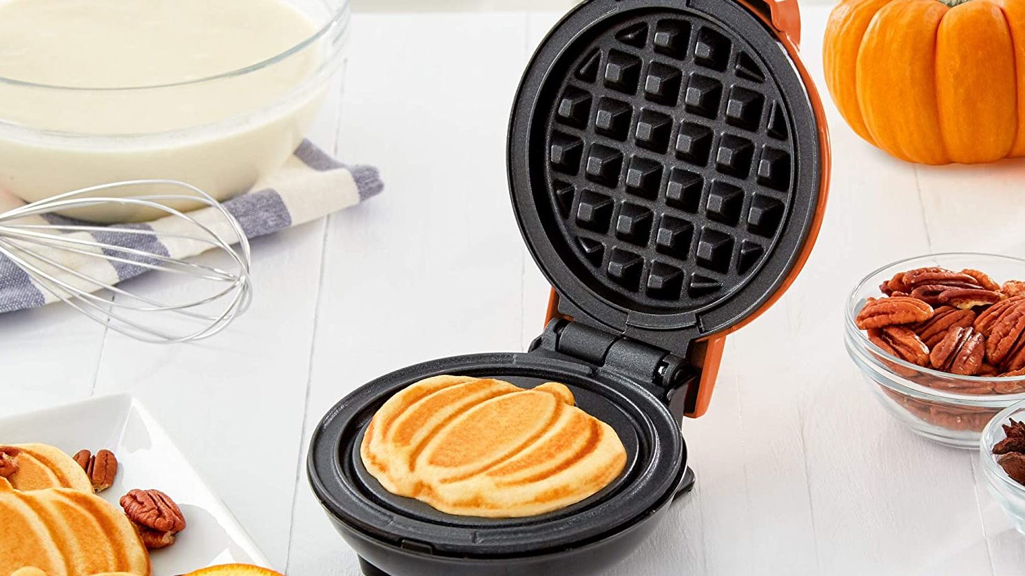 Buy mini pumpkin waffle maker for just $10