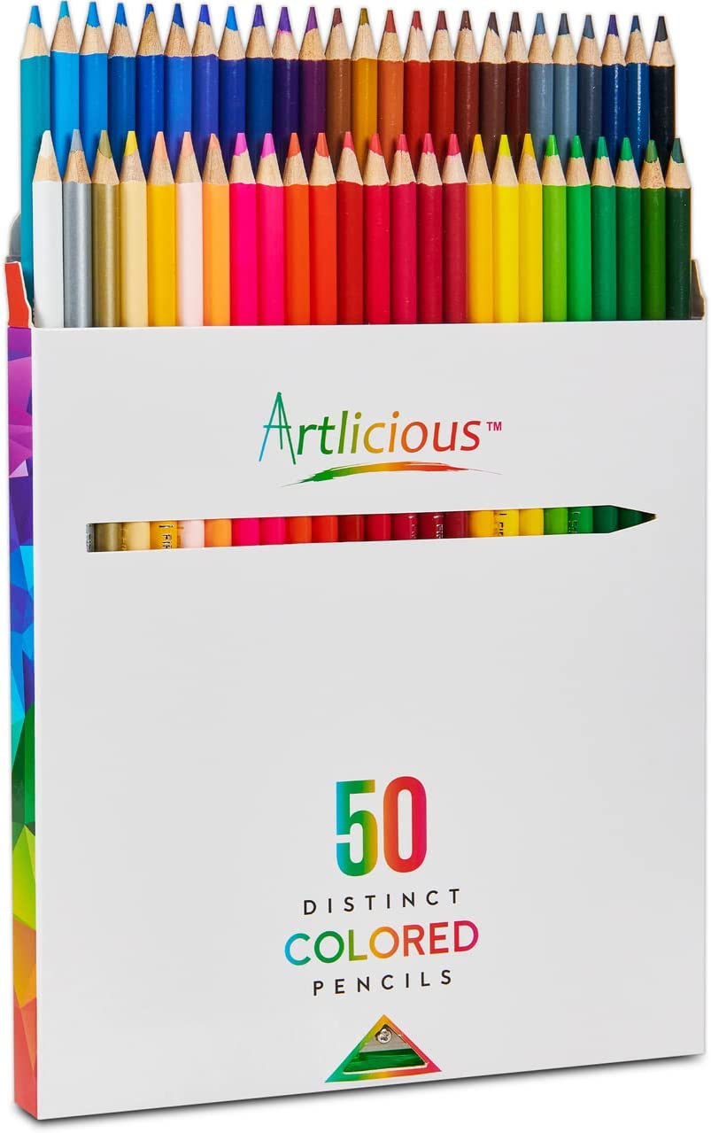 FanVean Colouring Pencils 50 Assorted Colours: Coloured Pencil Set for Adults and Kids(Pack of 1)