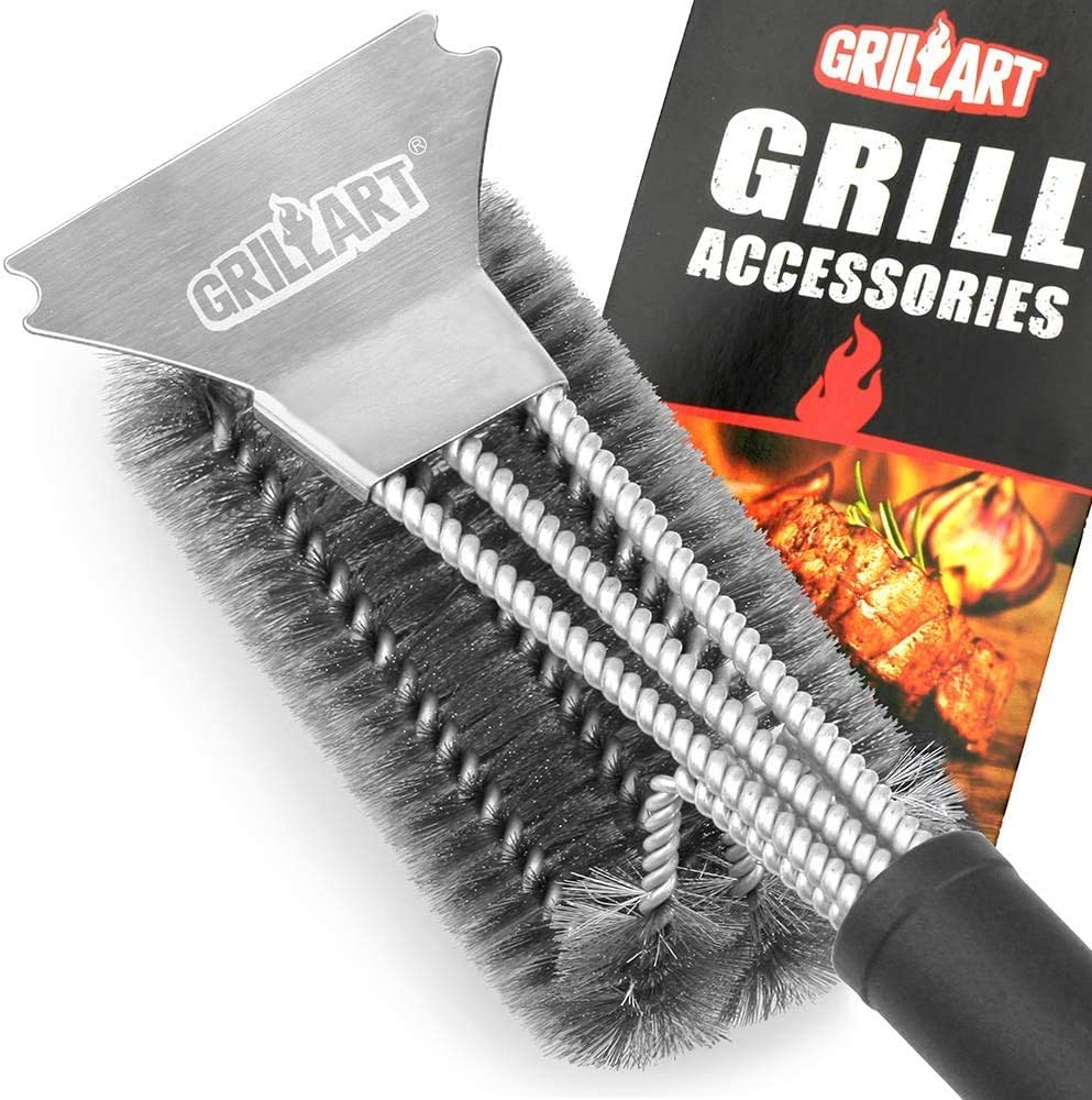 GRILLART Grill Brush for Outdoor Grill Bristle Free - Safe BBQ Grill  Cleaner Brush - 17 BBQ Brush for Grill Cleaning Kit -Stainless Grill  Cleaning