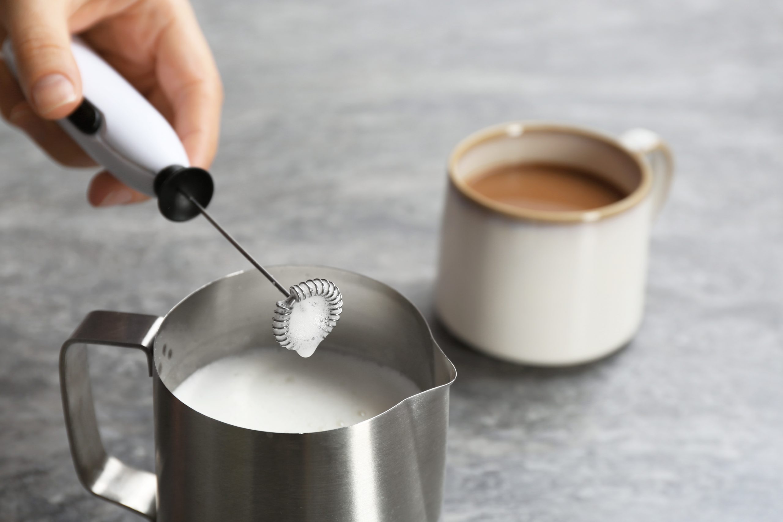 Elementi Hand Frother for Coffee, Matcha Whisk (Ultra Black)