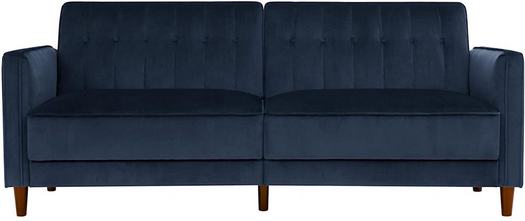 dhp ivana vintage tufted upholestered futon sofa bed