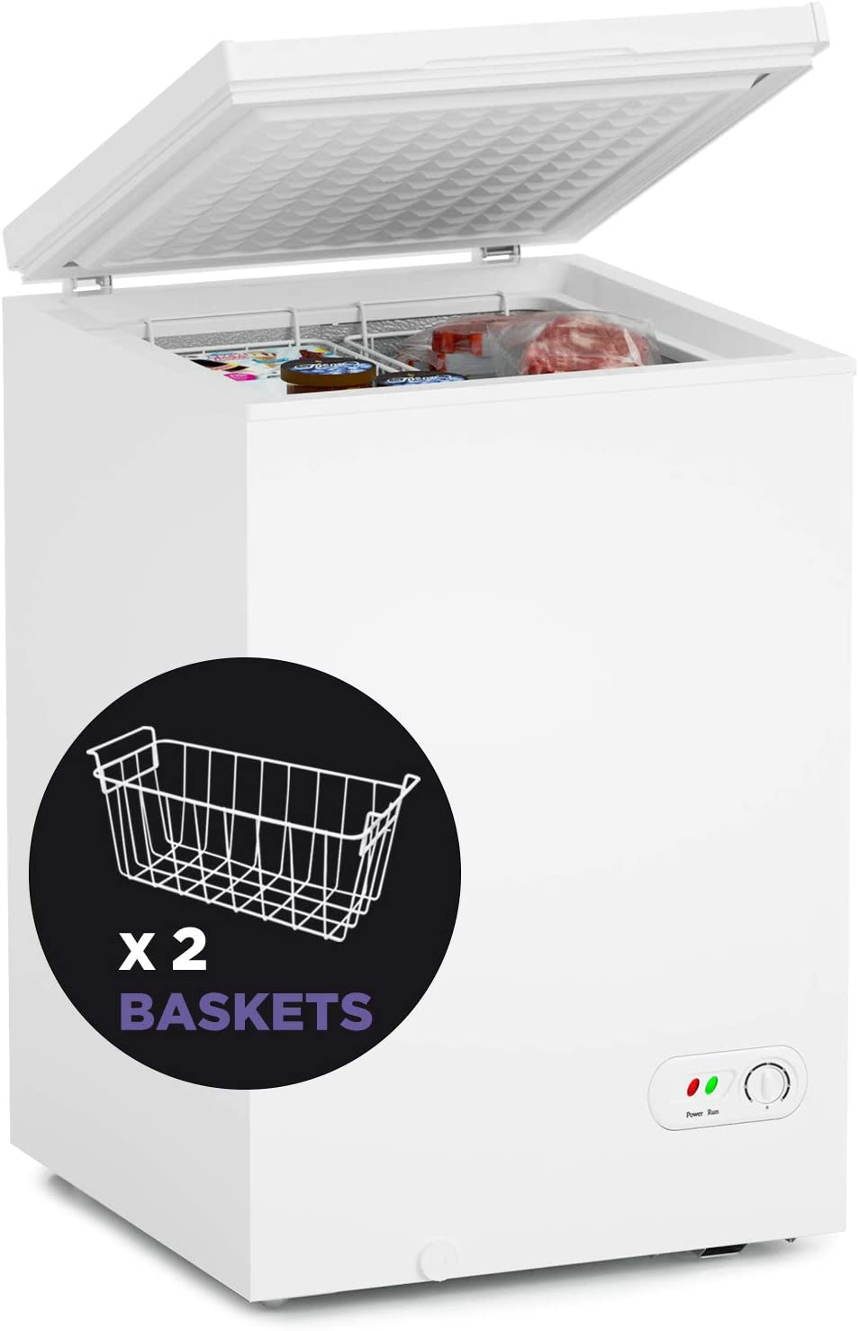 Frigidaire Deep Chest Freezer With Organizing Baskets, 14.8-Cubic Feet