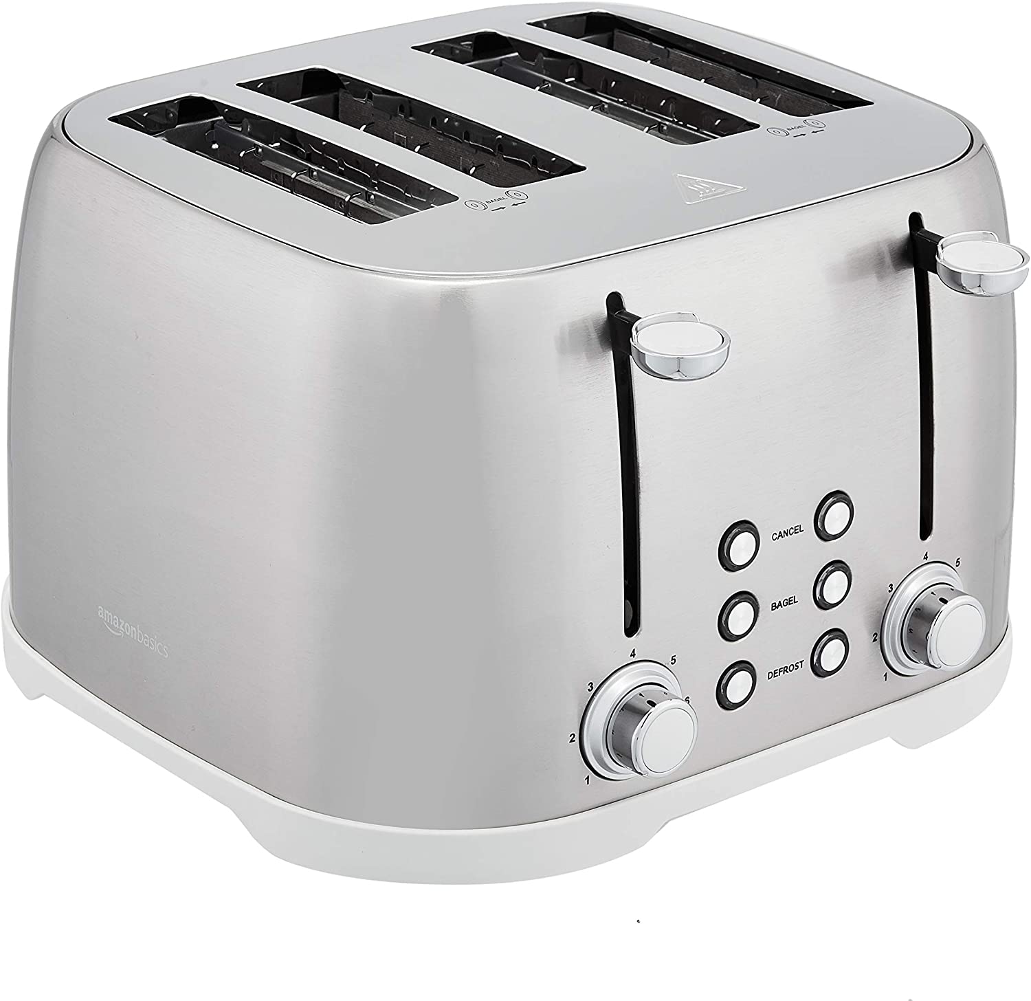 Elite Gourmet ECT-3100 Long Slot 4 Slice Toaster, Reheat, 6 Toast Settings,  Defrost, Cancel Functions, Built-in Warming Rack, Extra Wide Slots for