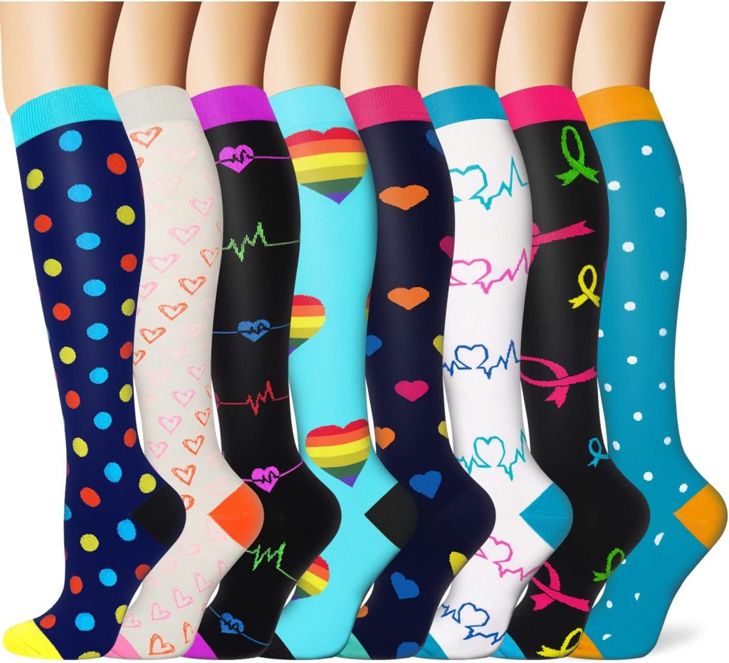 Charmking Compression Socks For Women & Men Circulation (8 Pairs)15-20 25d