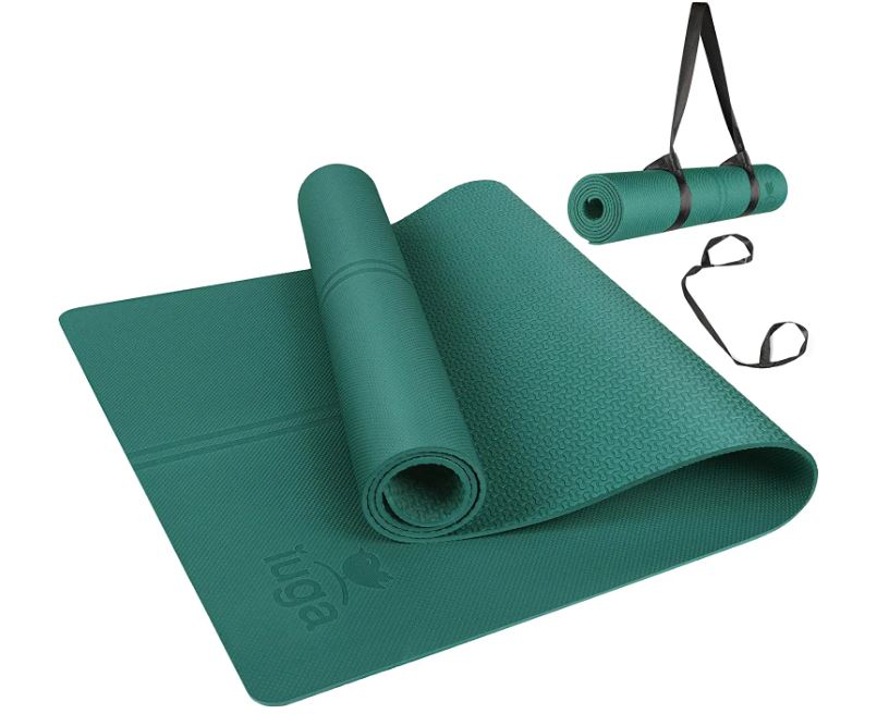 TPE yoga mat  Heathyoga TPE Body Alignment System Non Slip Yoga Mat
