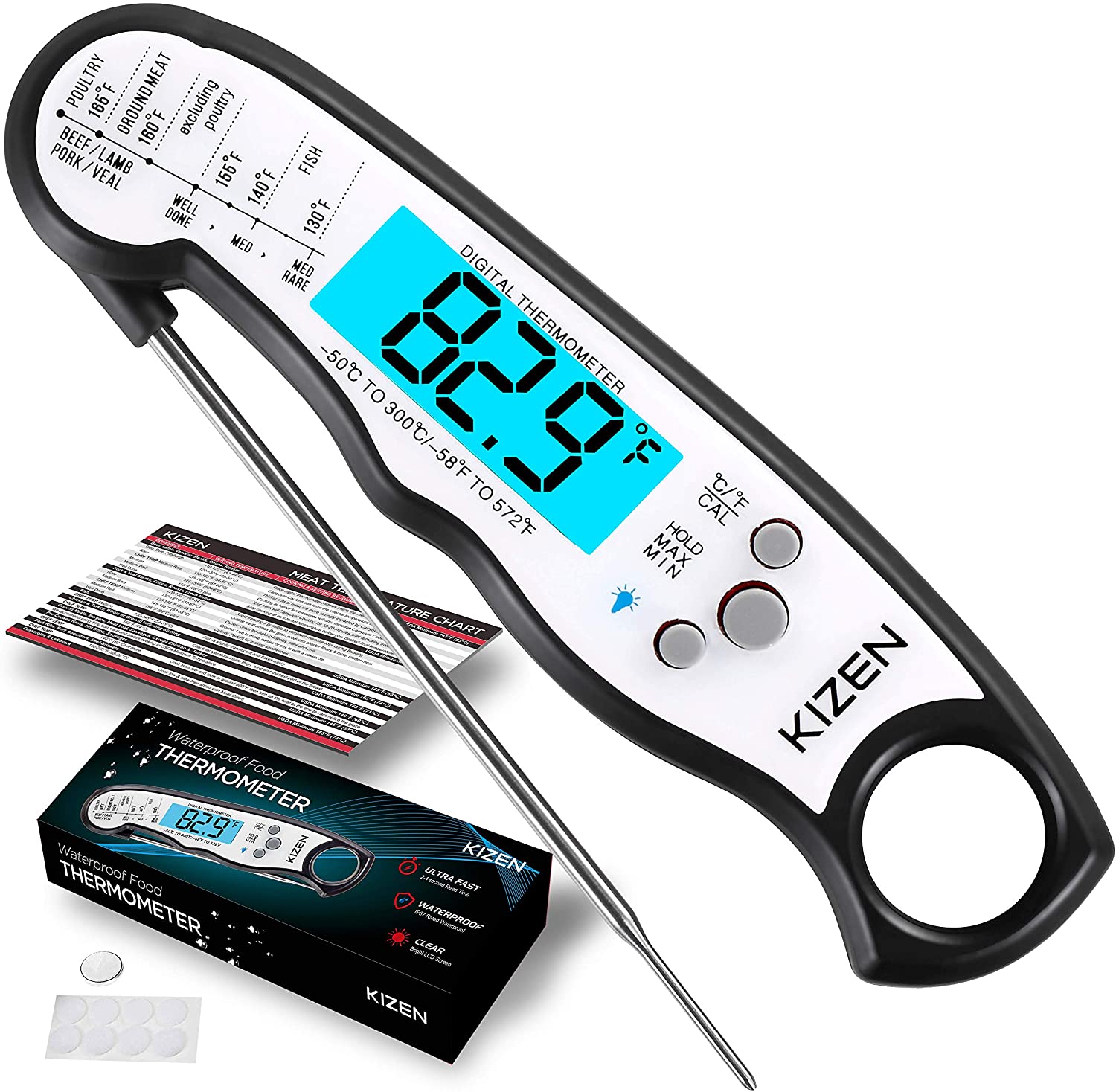Instant-Read Meat Thermometer Digital Electronic - Food Temp Kitchen Cooking,  Grill, 1 - Smith's Food and Drug